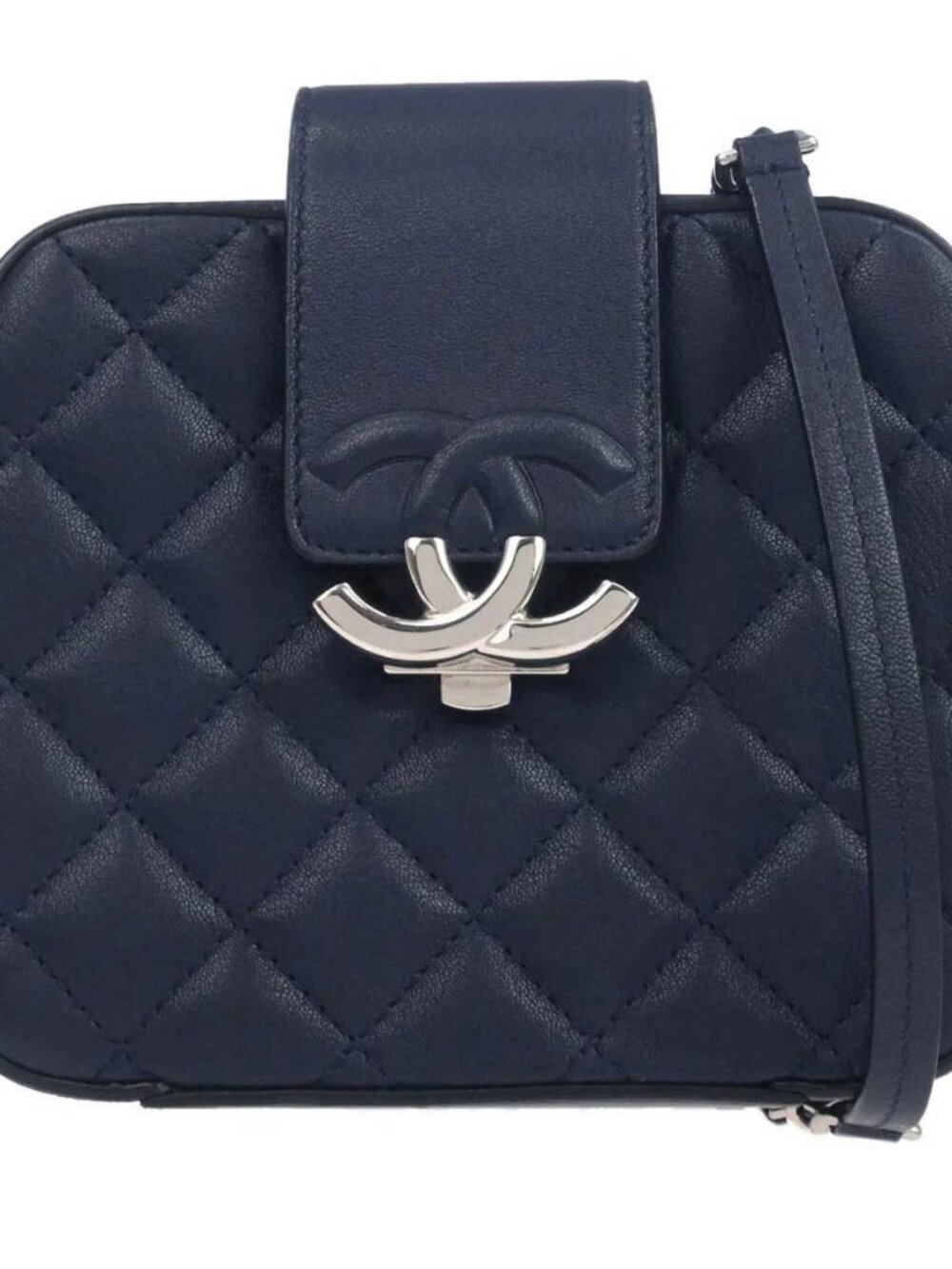 Chanel Navy Lambskin CC Mini Box Camera Bag Shoulder Bag 187462